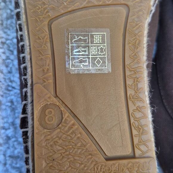 Polo by Ralph Lauren Canvas Lace Up Espadrille Chocolate Size 8 - Picture 6 of 9